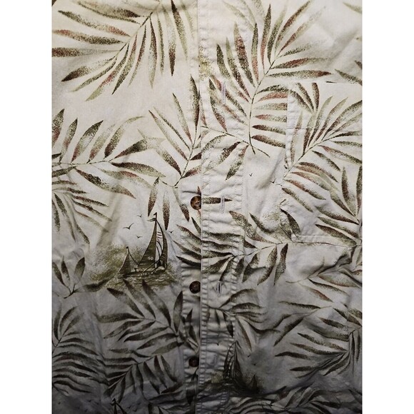 Woolrich Shirt Mens Large Floral Hawaiian Beach Fishing Button Up Outdoors SS - Picture 3 of 11